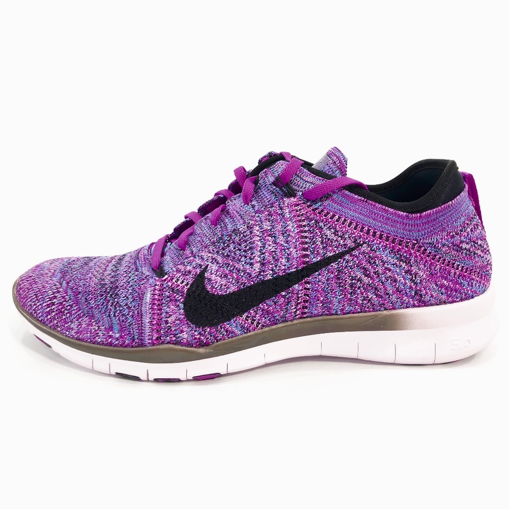 Nike Free TR Flyknit Vivid Purple Training Shoes - Picture 5 of 8